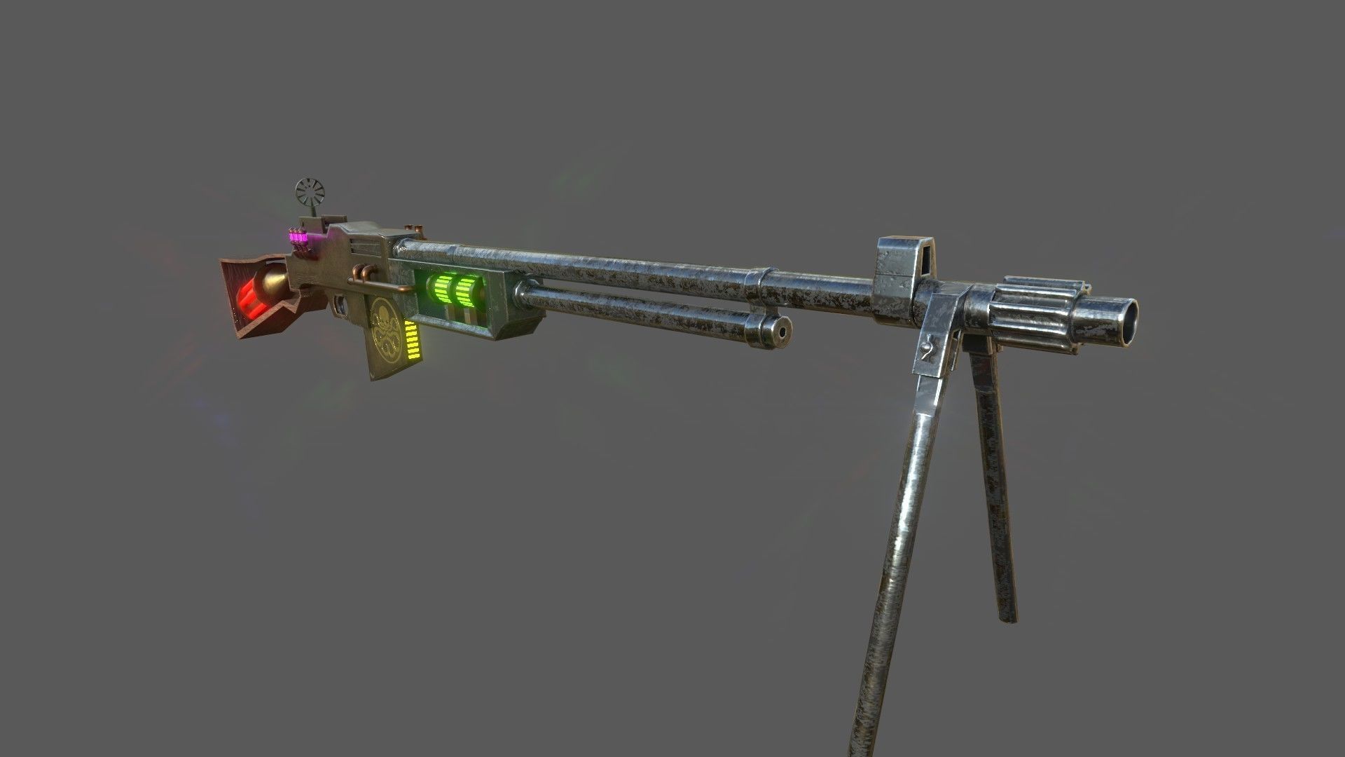 Steampunk Browning Automatic Rifle M1918 3D model_1