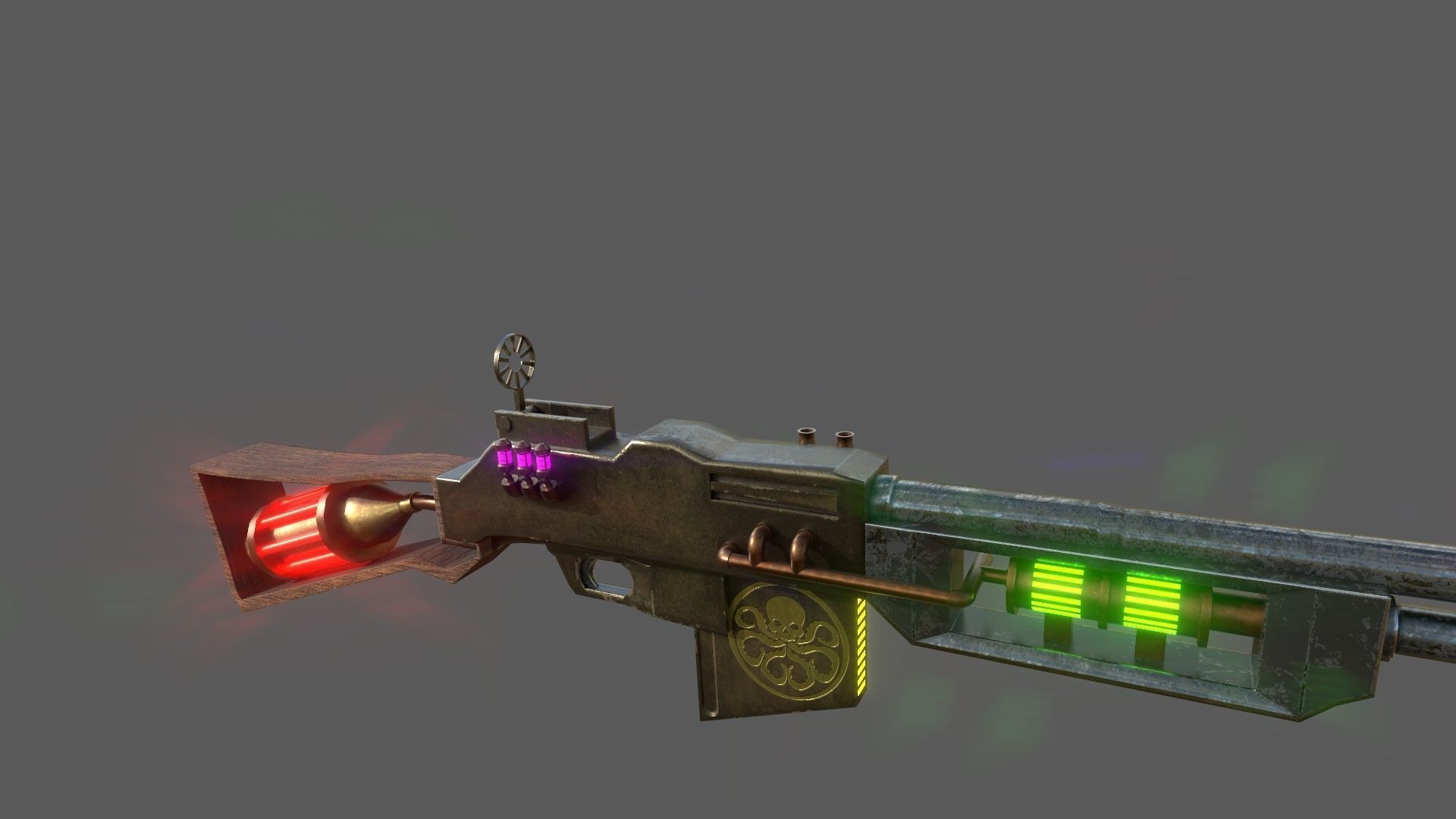 Steampunk Browning Automatic Rifle M1918 3D model_4