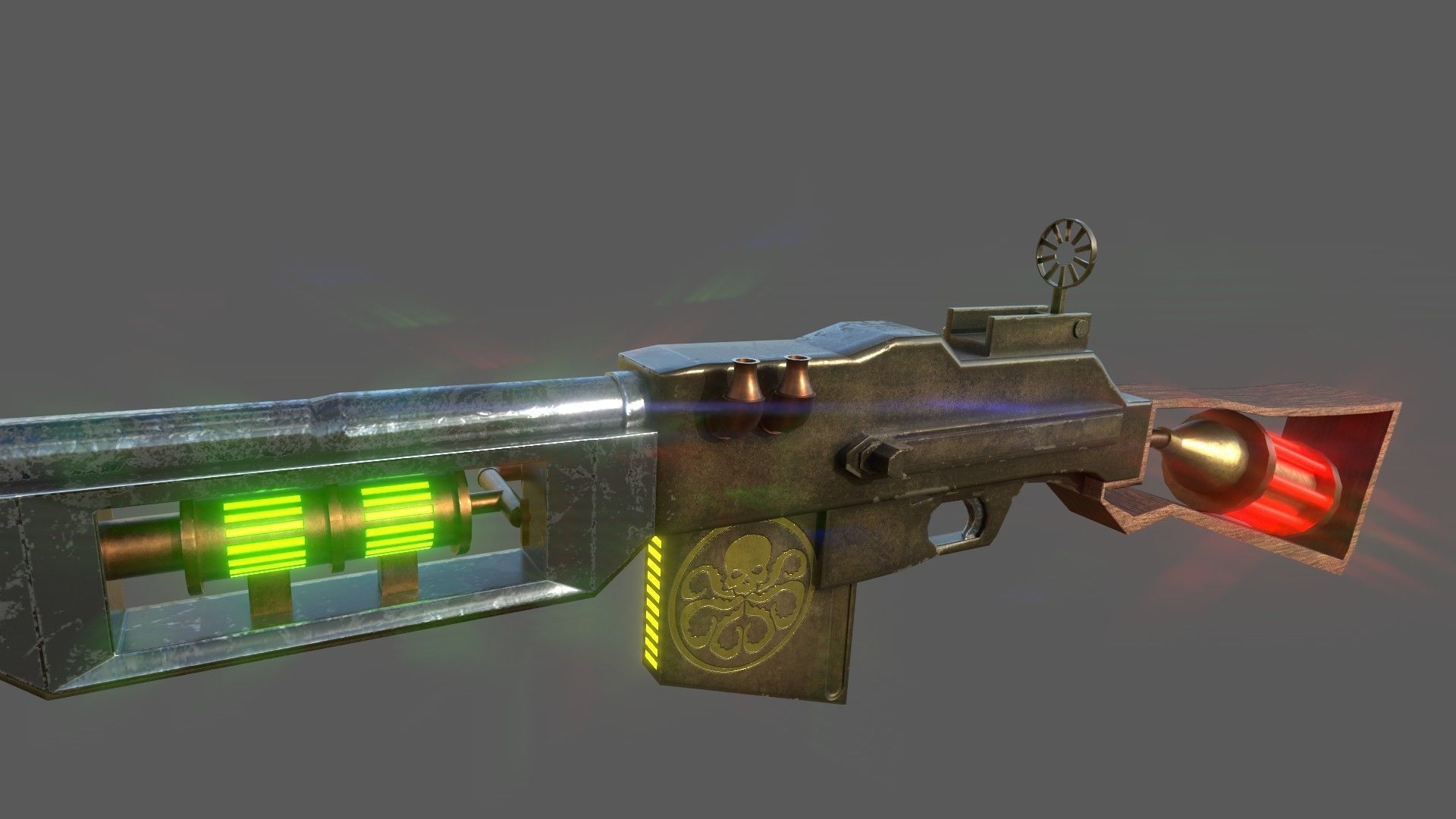 Steampunk Browning Automatic Rifle M1918 3D model_5