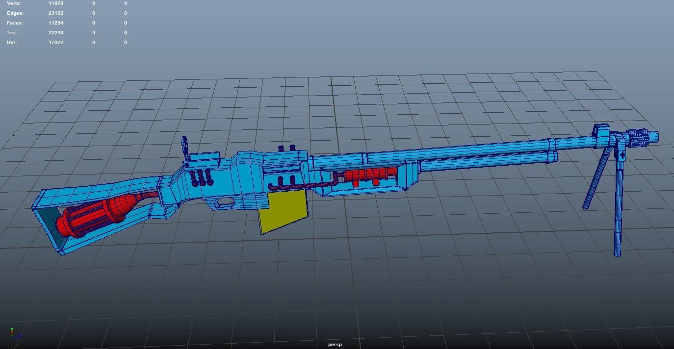 Steampunk Browning Automatic Rifle M1918 3D model_16