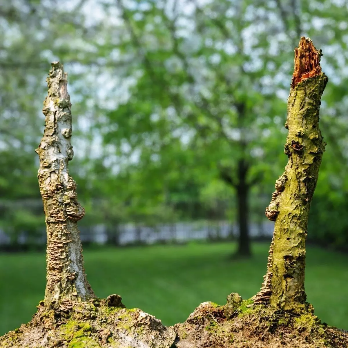 White Tree Stump Broken Low-poly 3D model_0