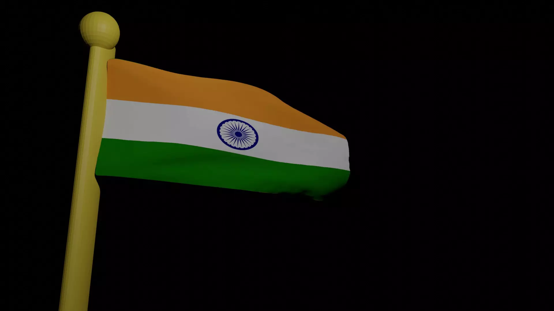 animation video of Indian flag from blender 3D model