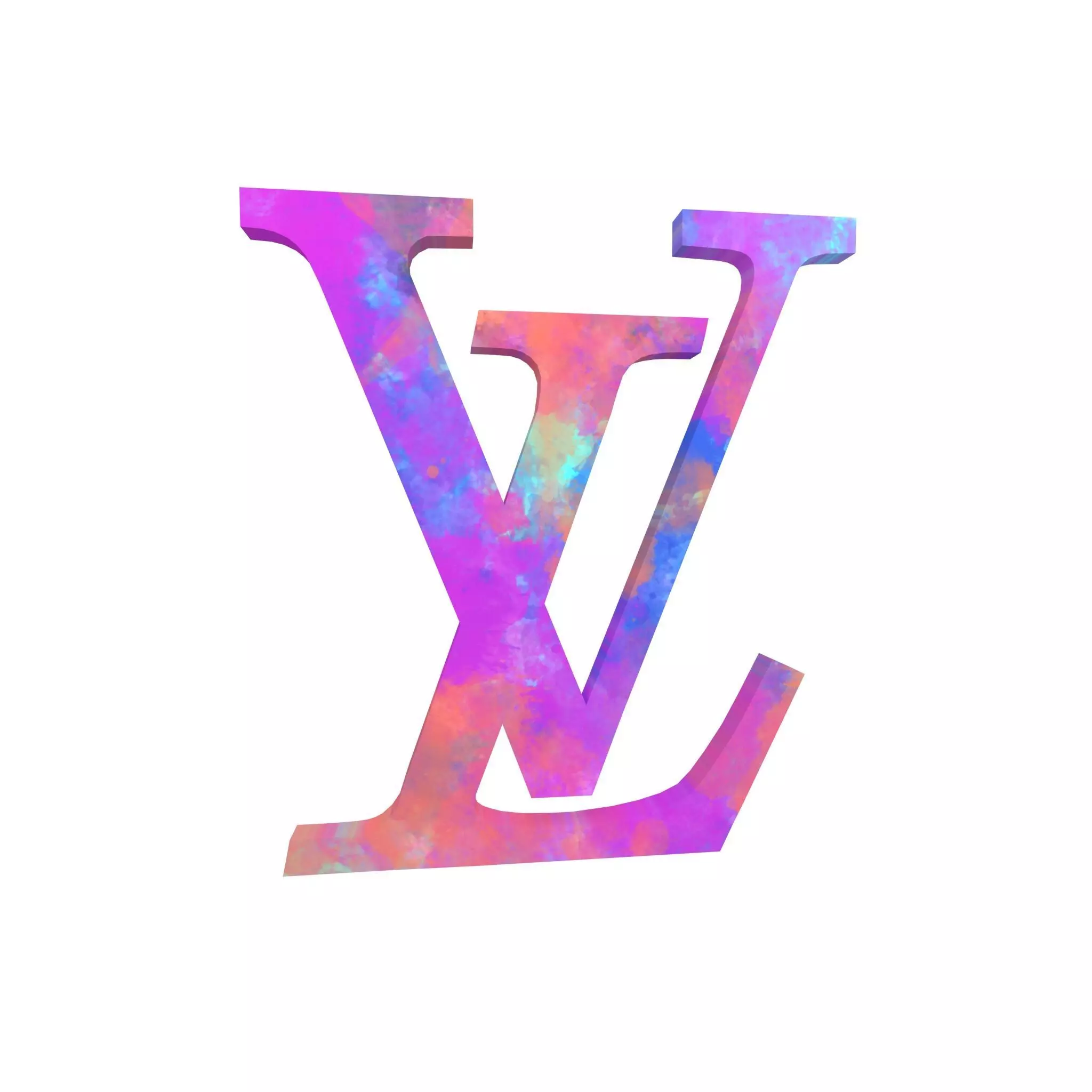 Louis Vuitton Logo v2 007 Free low-poly 3D model_0