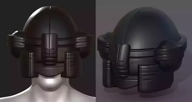 Helmet scifi military combat 3d model 