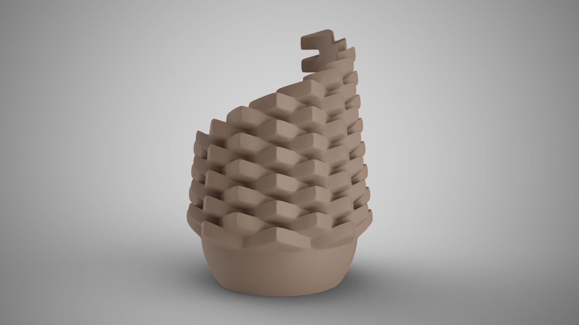 Pinecone Shaped Organizer 3D print model_4