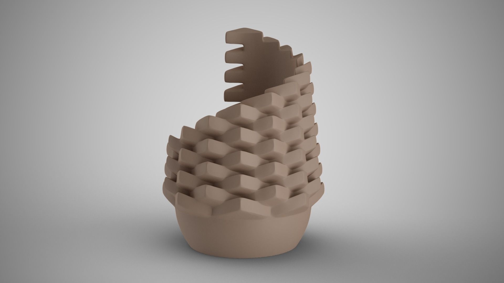 Pinecone Shaped Organizer 3D print model_3