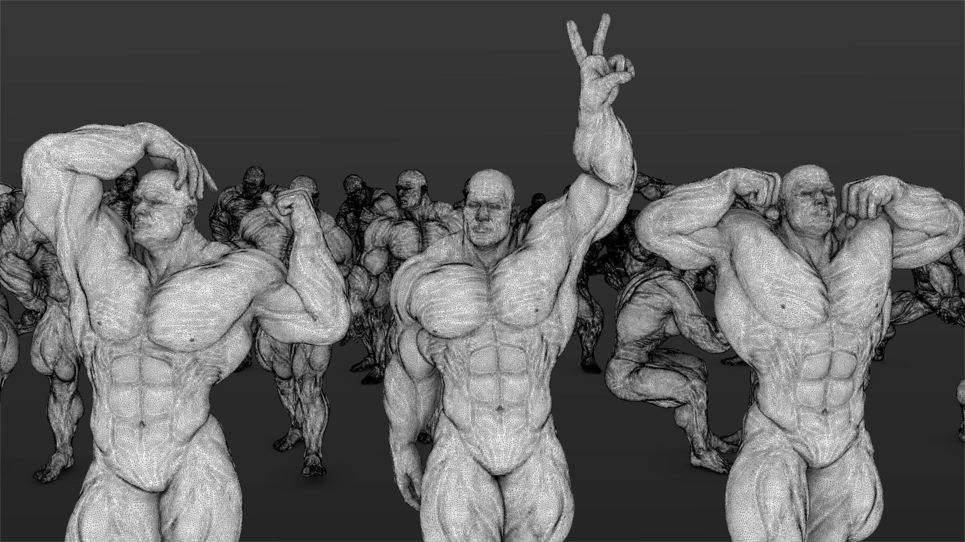 36 Bodybuilder Figure Printable Set-01 3D model_7