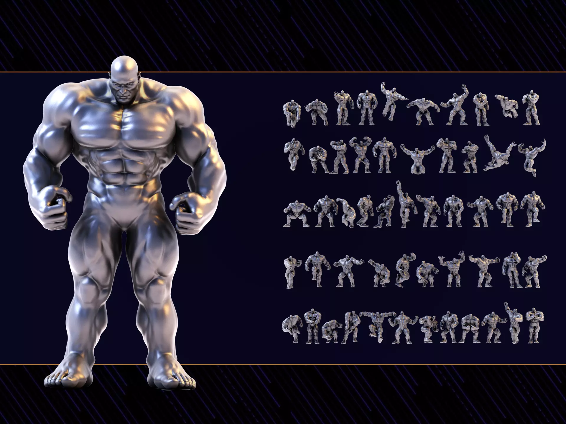36 Bodybuilder Figure Printable Set-01 3D print model