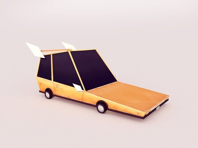 Cartoon car Free low-poly 3D model