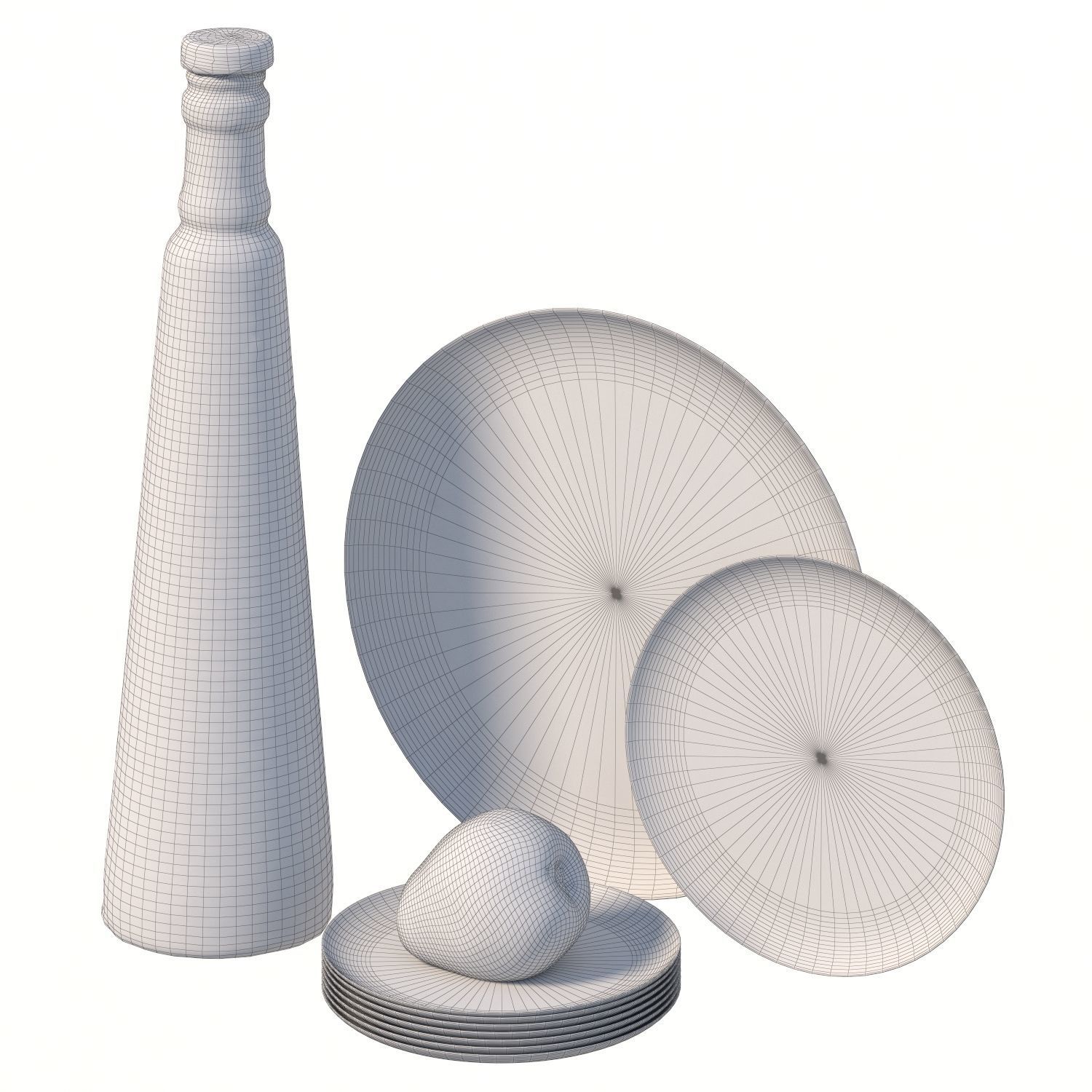 90 bottle Low-poly 3D model_3