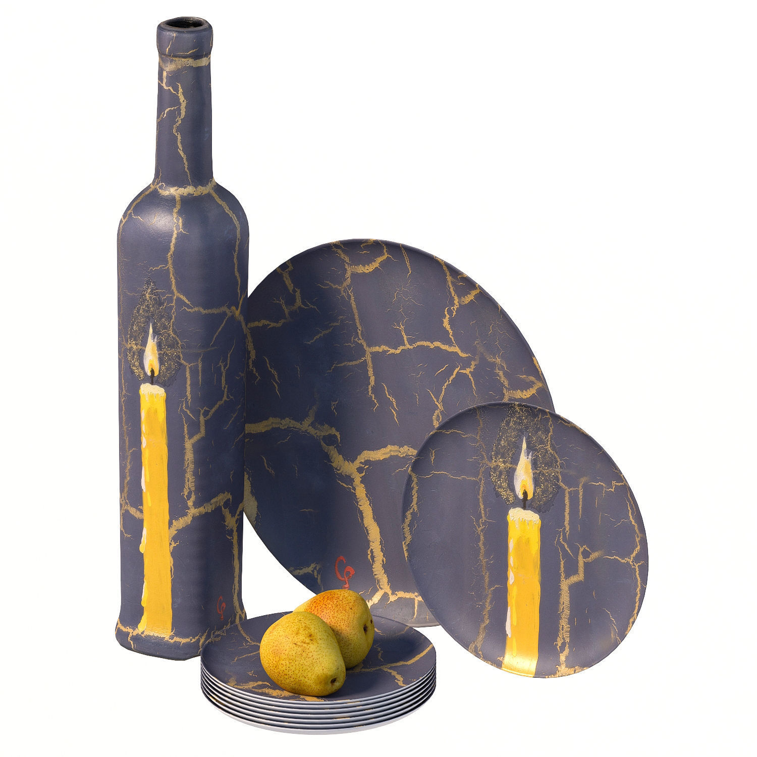 117 bottle Low-poly 3D model_1