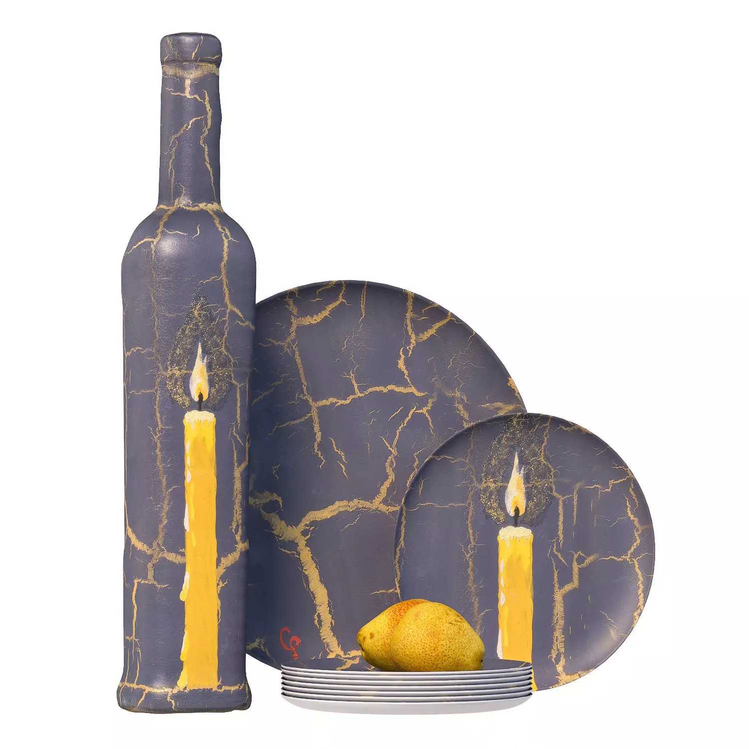 117 bottle Low-poly 3D model_0