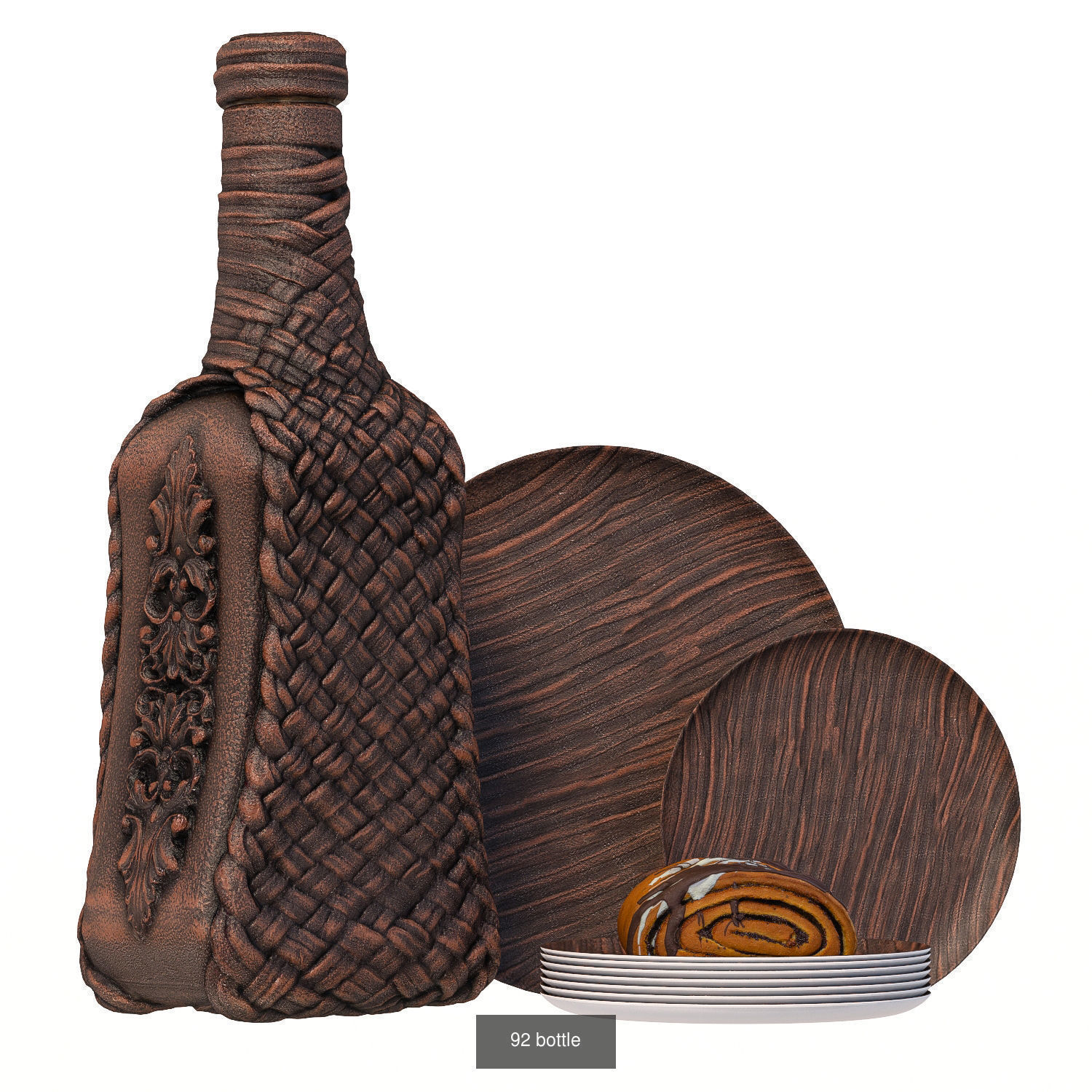 decorative set of bottles 3D Model Collection_2
