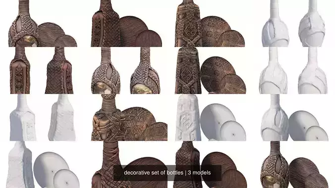 decorative set of bottles 3D Model Collection decorative set of bottles 3D Model Collection