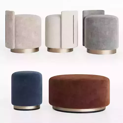 Larkin  Camille OttomansThesofaandchair 3D model