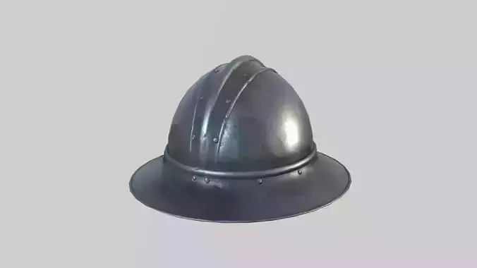 Medieval Kettle Helmet 01 Low-poly 3D model