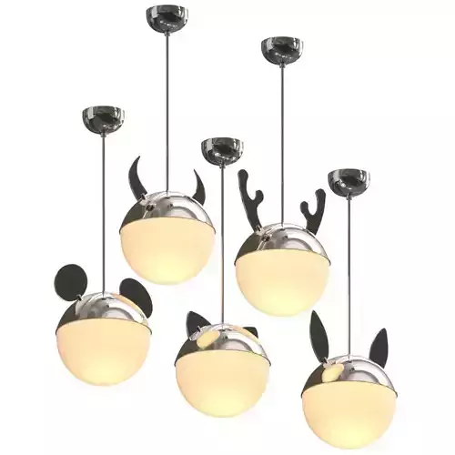 EMODZY cute animal pendant lights for kids room 3D model