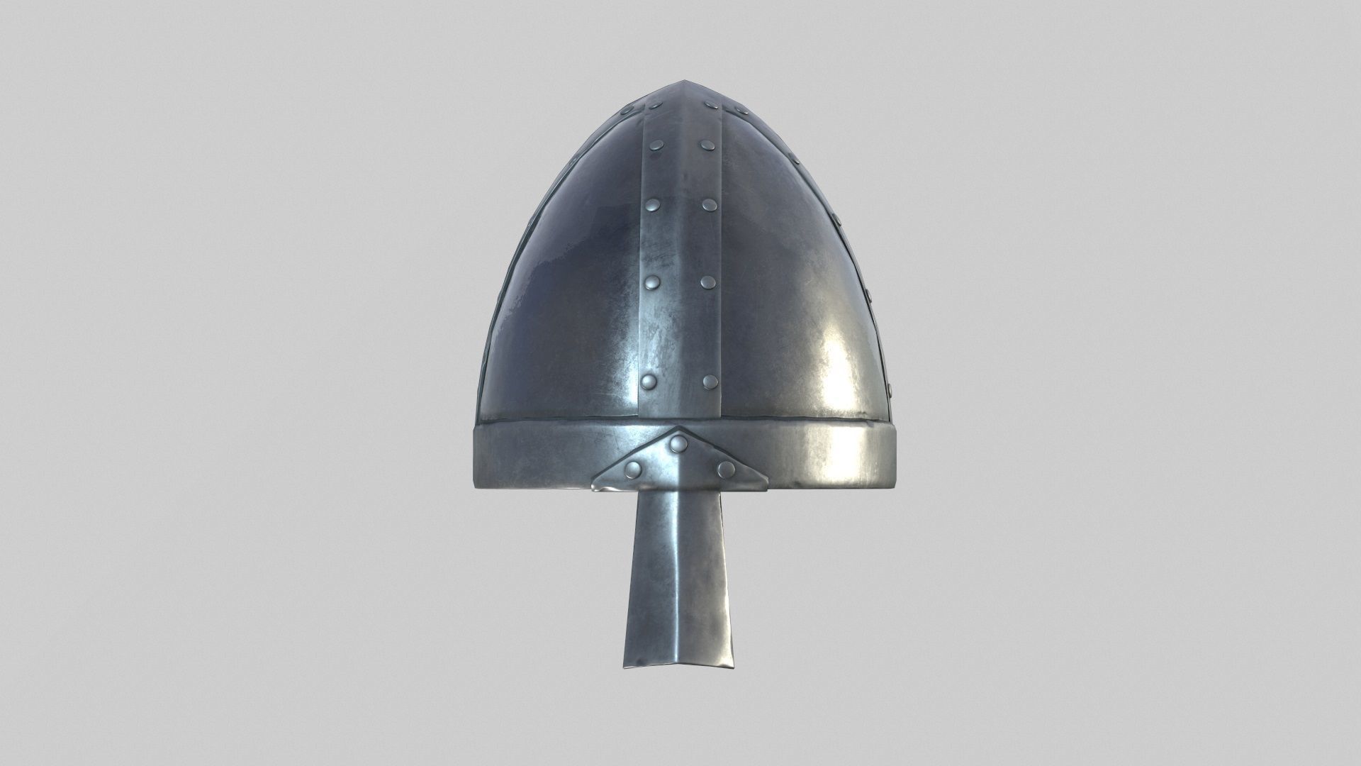 Medieval Norman Helmet Low-poly 3D model_1