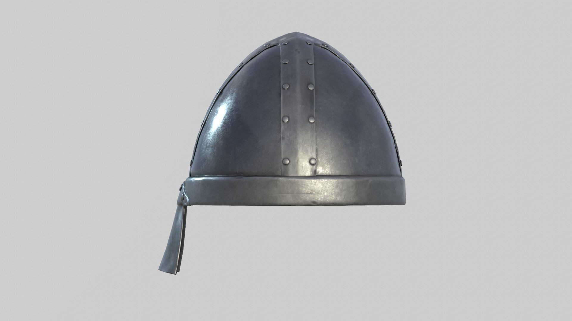 Medieval Norman Helmet Low-poly 3D model_2