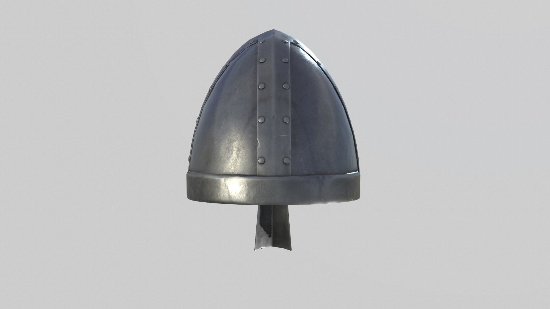 Medieval Norman Helmet Low-poly 3D model_3