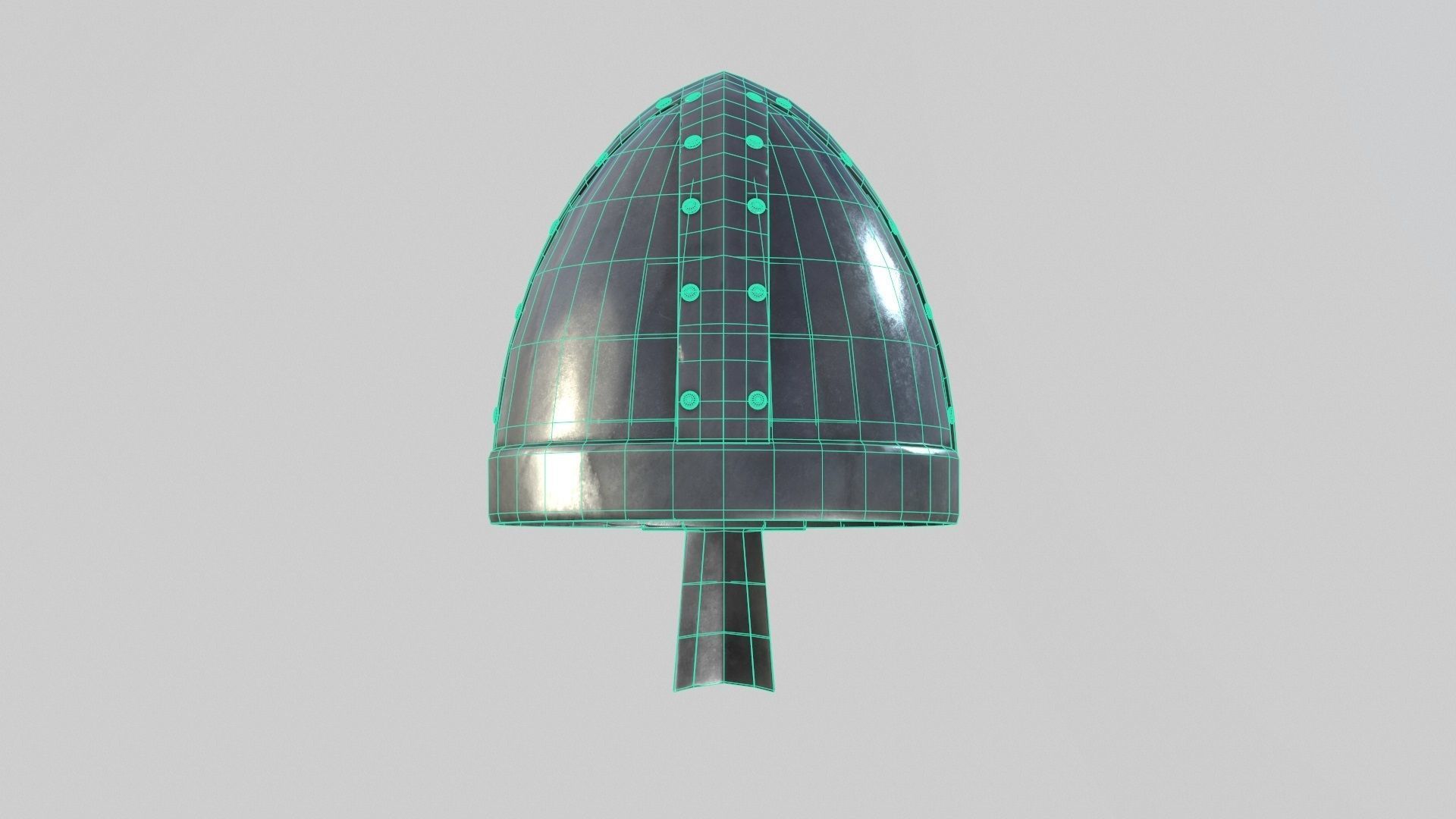 Medieval Norman Helmet Low-poly 3D model_10