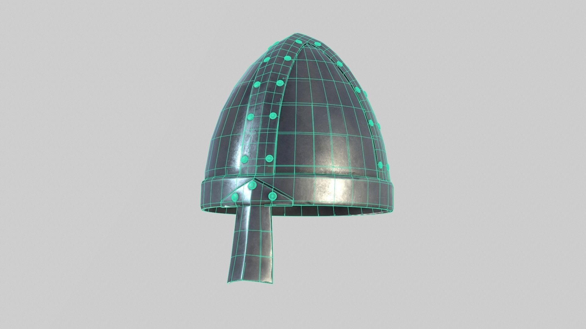 Medieval Norman Helmet Low-poly 3D model_12