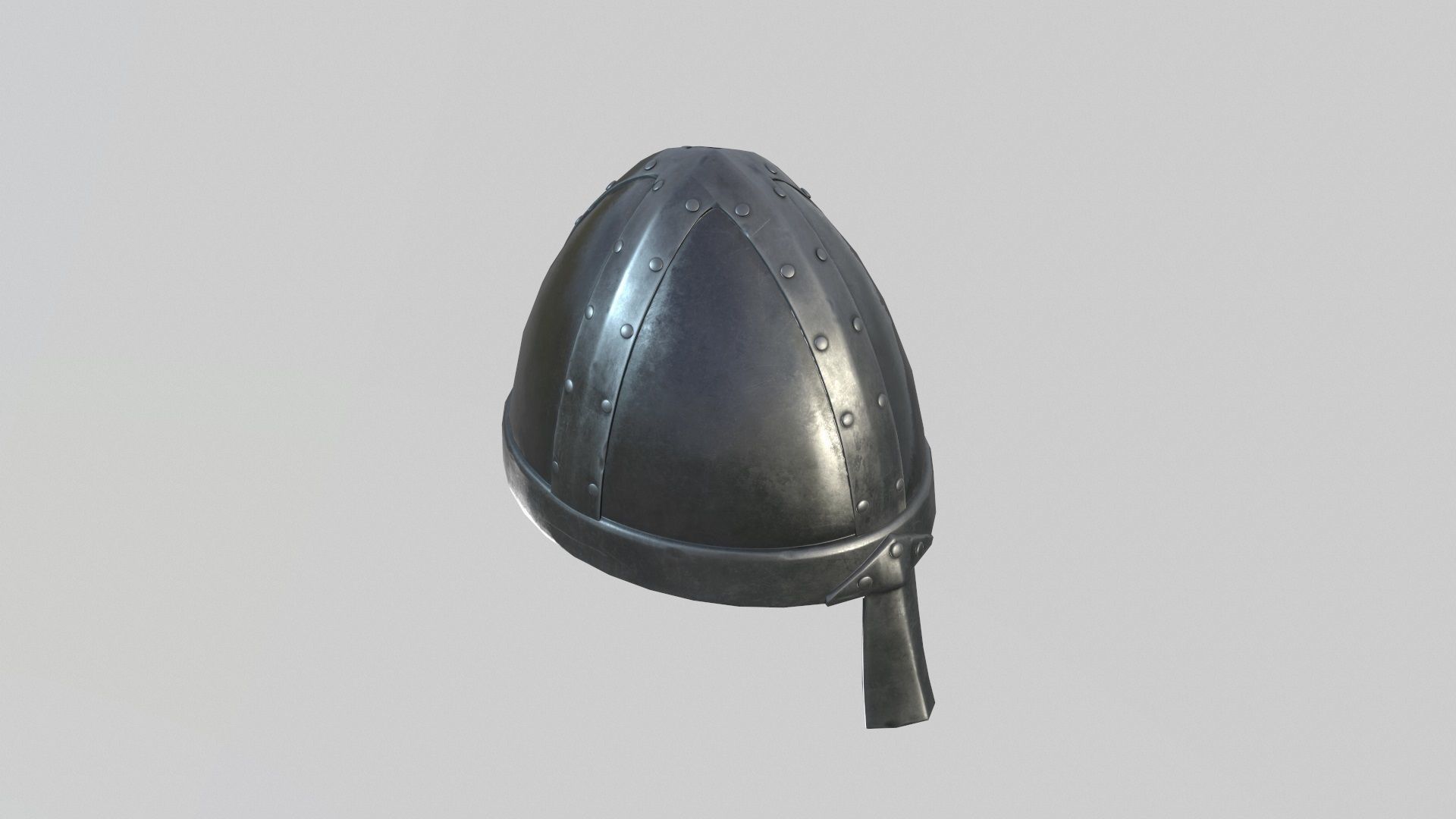 Medieval Norman Helmet Low-poly 3D model_7