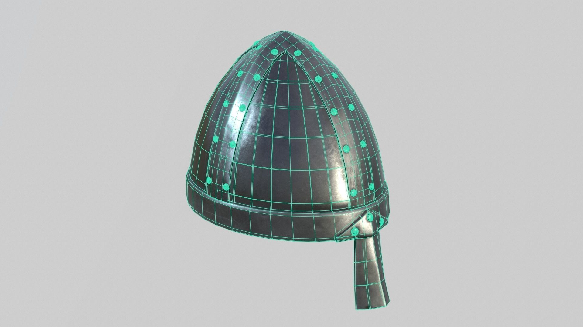 Medieval Norman Helmet Low-poly 3D model_8