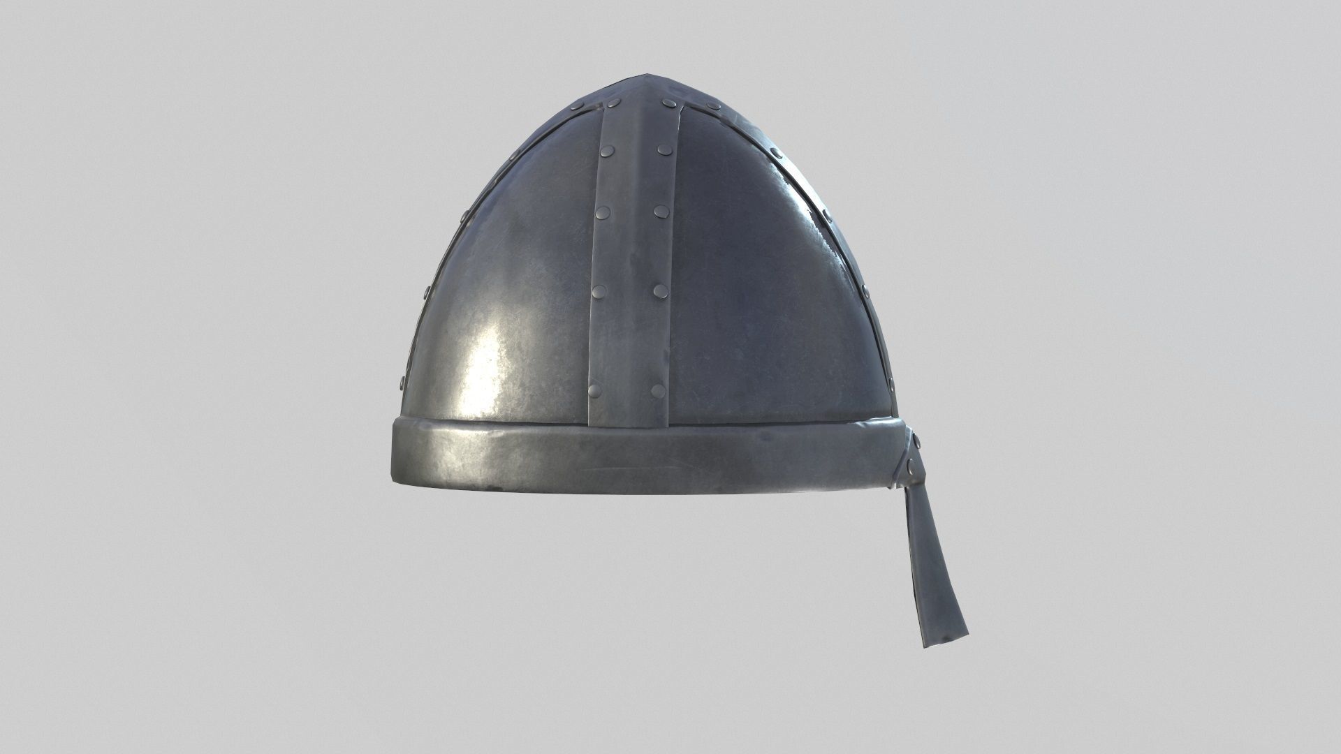Medieval Norman Helmet Low-poly 3D model_4