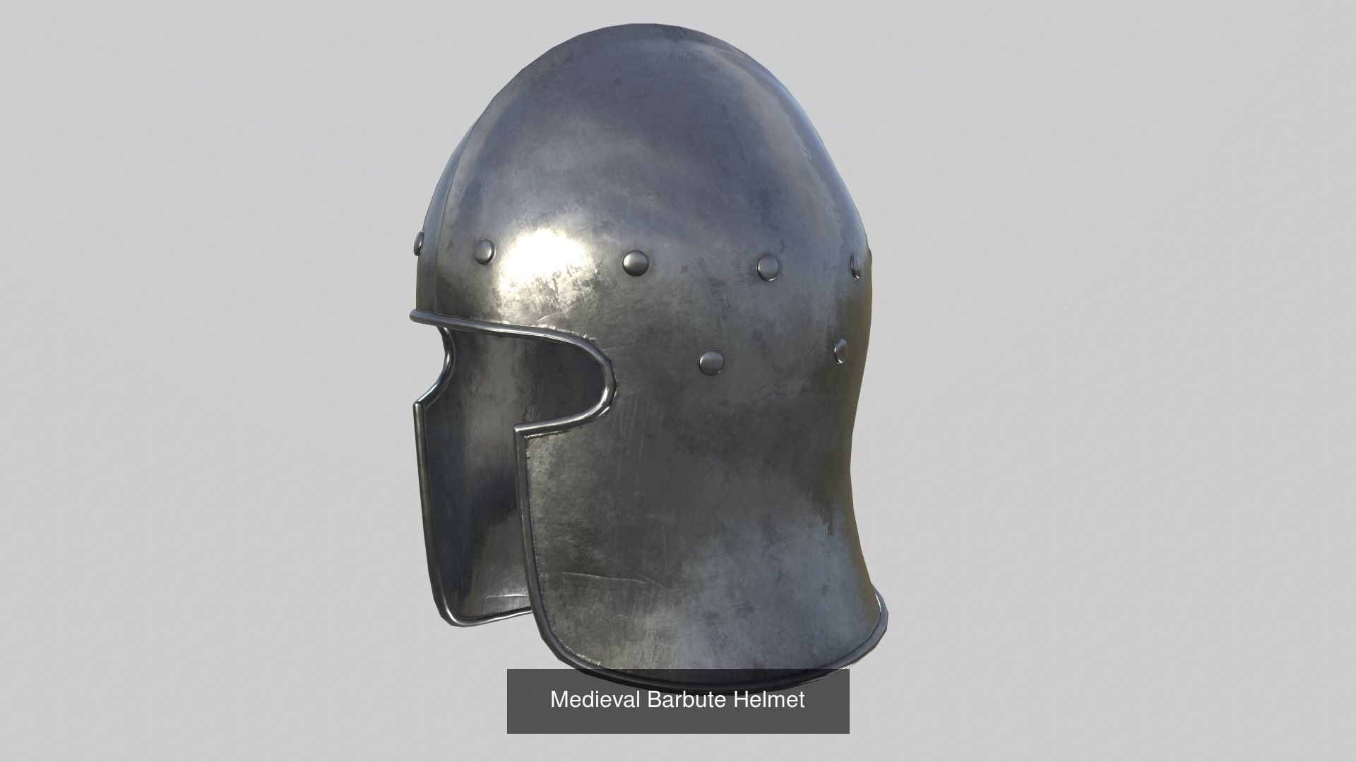 Medieval Common Soldier Helmet 3D Model Collection_2