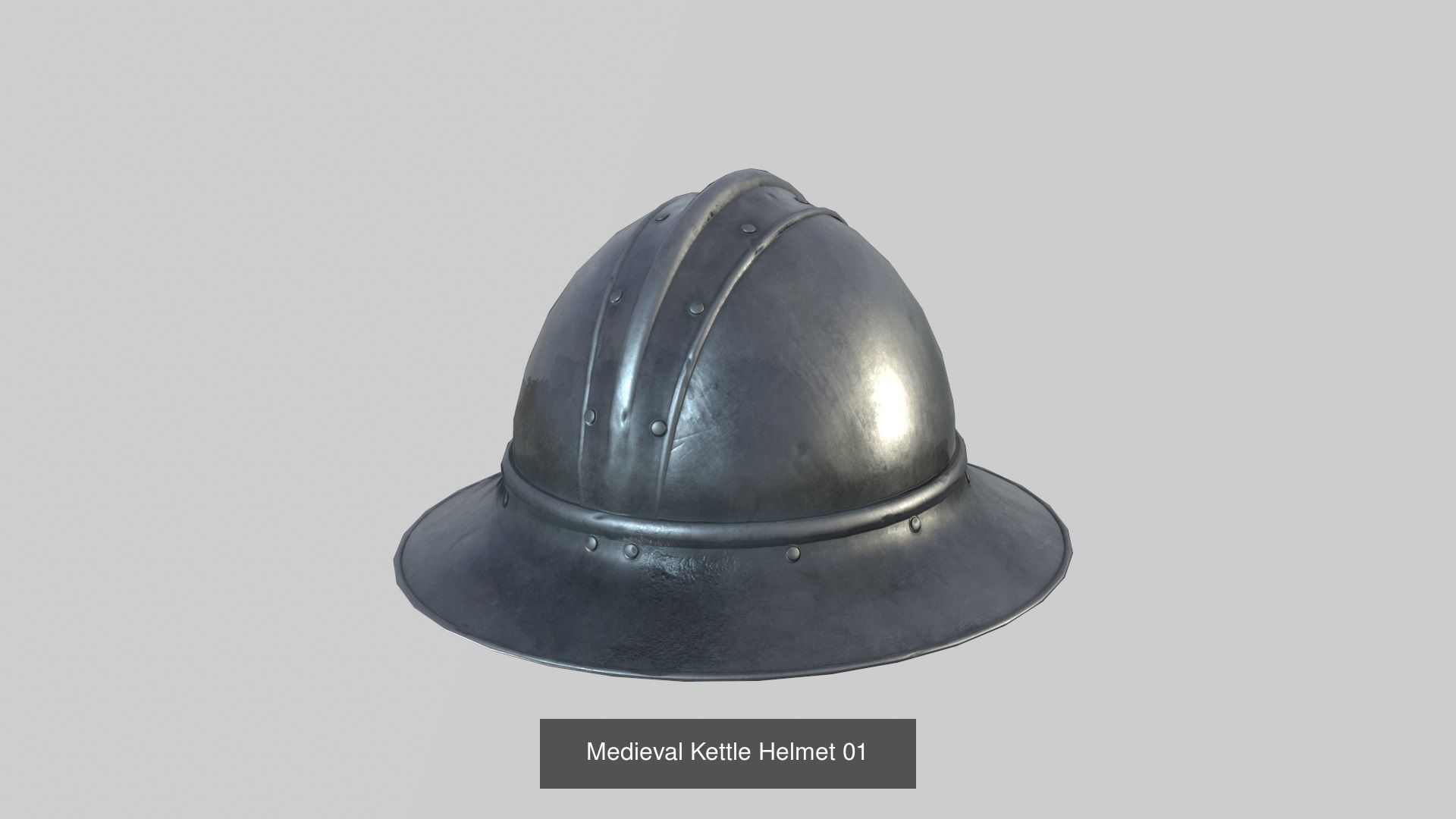 Medieval Common Soldier Helmet 3D Model Collection_1