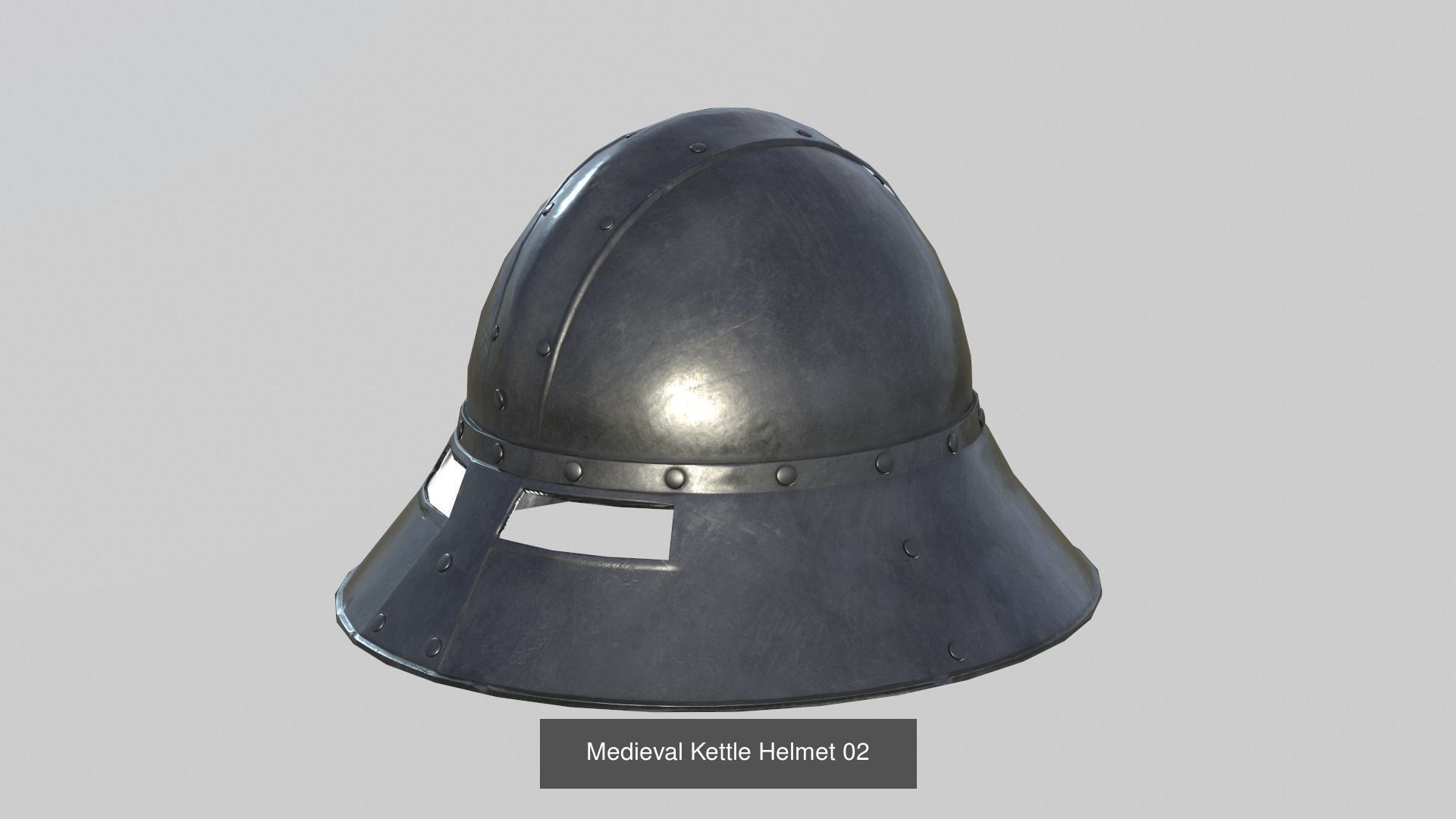 Medieval Common Soldier Helmet 3D Model Collection_3