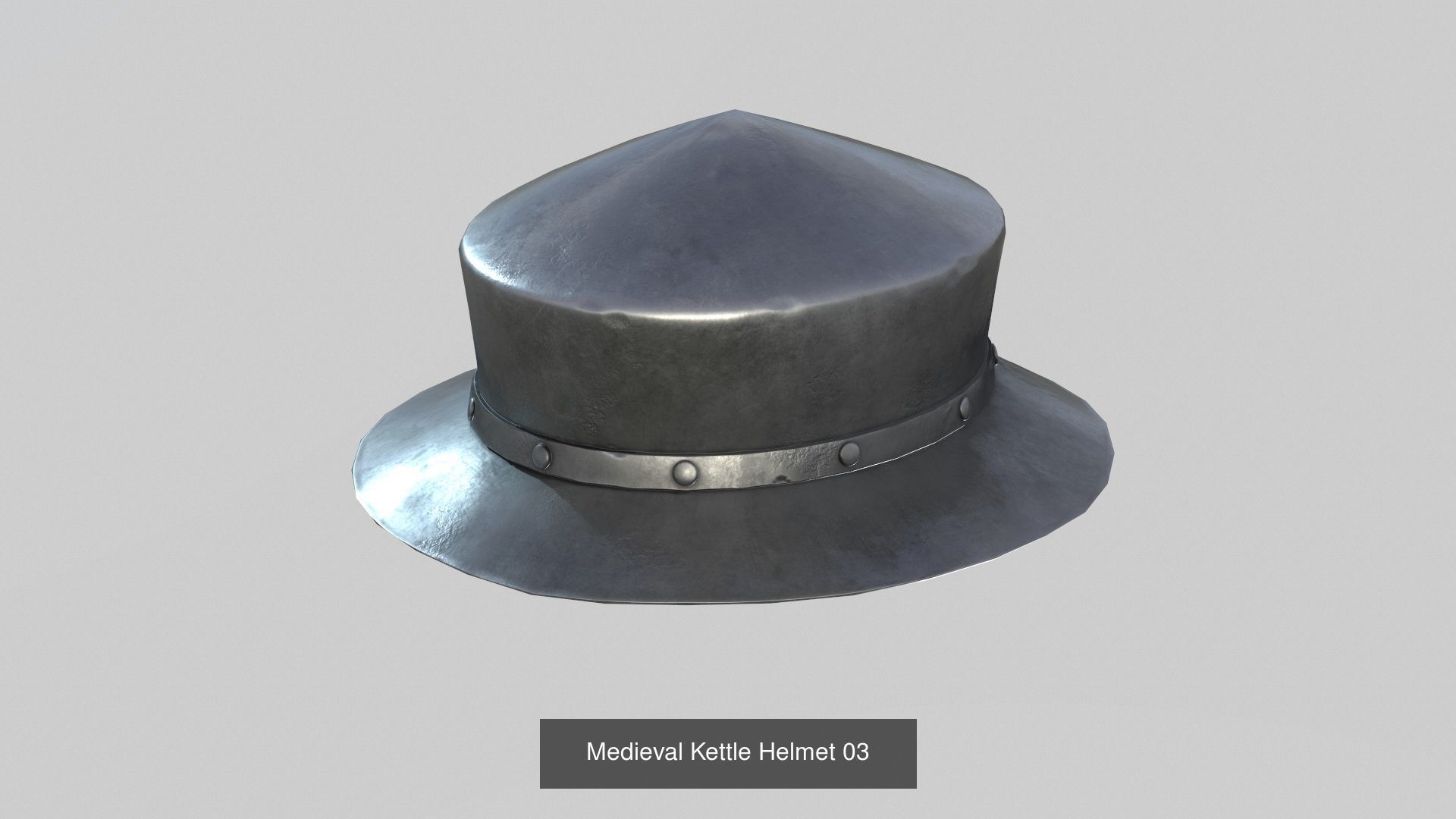 Medieval Common Soldier Helmet 3D Model Collection_4