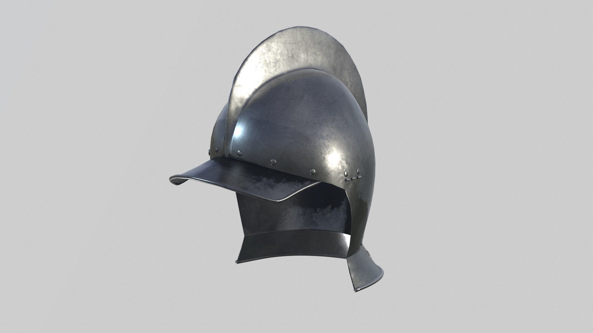 Conquistador Morion Helmet01 Low-poly 3D model_10