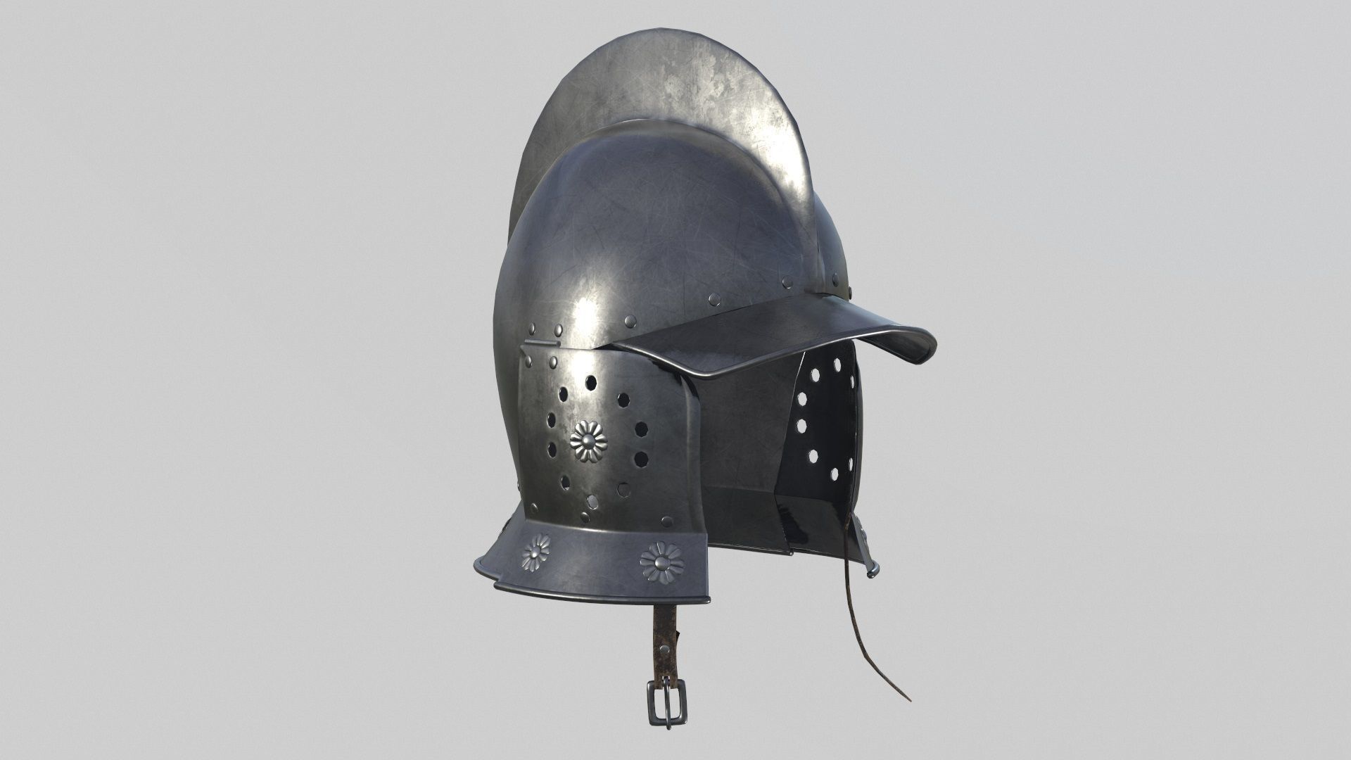 Conquistador Morion Helmet01 Low-poly 3D model_2