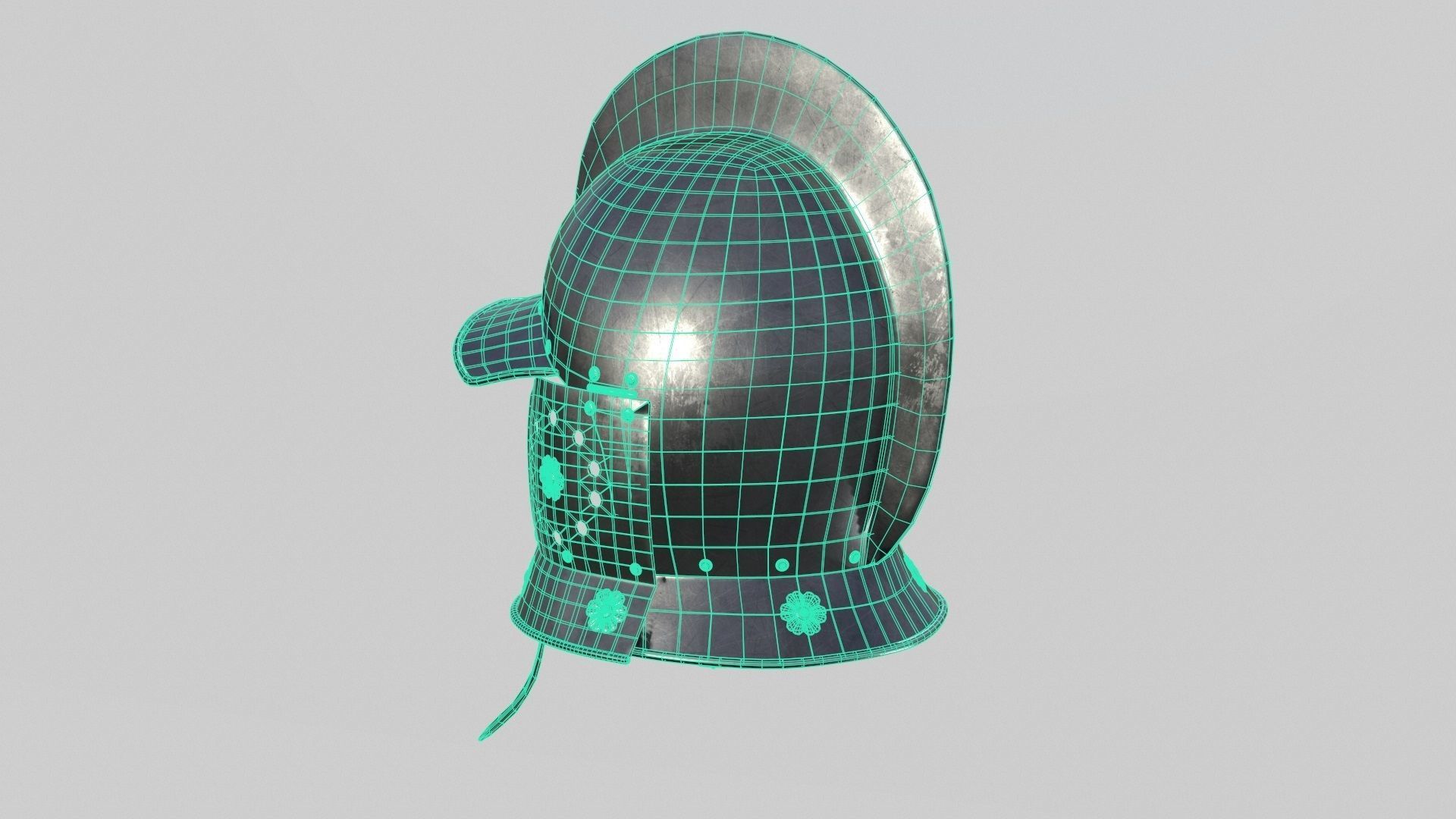 Conquistador Morion Helmet01 Low-poly 3D model_15