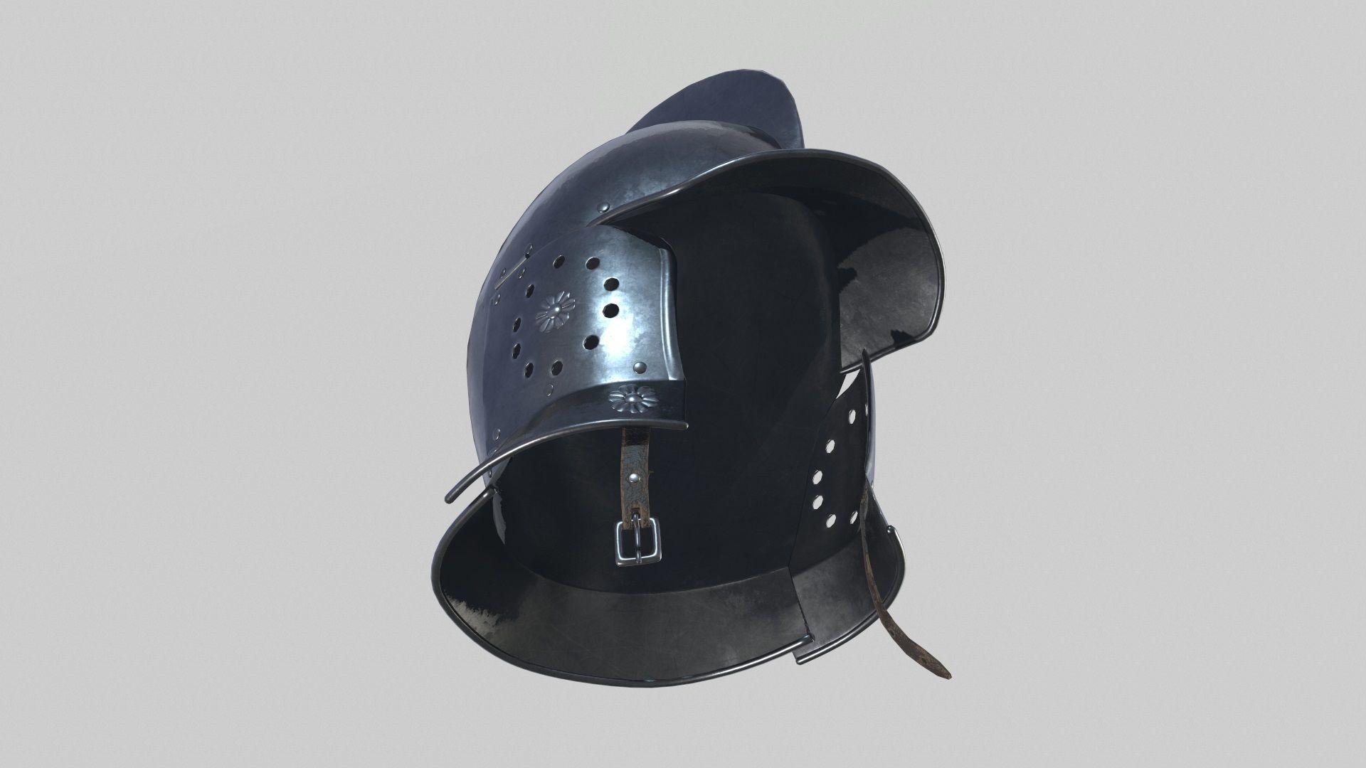 Conquistador Morion Helmet01 Low-poly 3D model_6