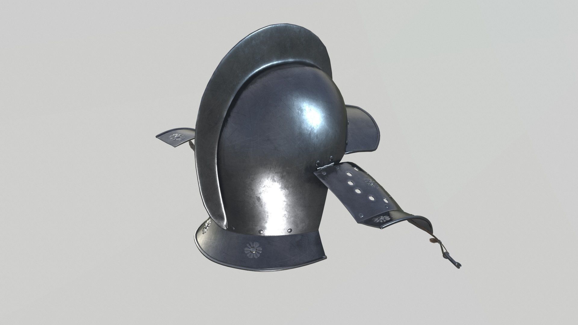 Conquistador Morion Helmet01 Low-poly 3D model_9
