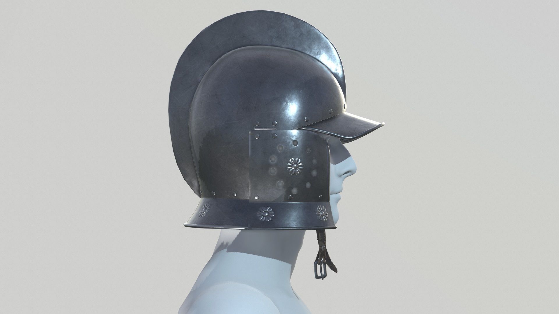 Conquistador Morion Helmet01 Low-poly 3D model_13
