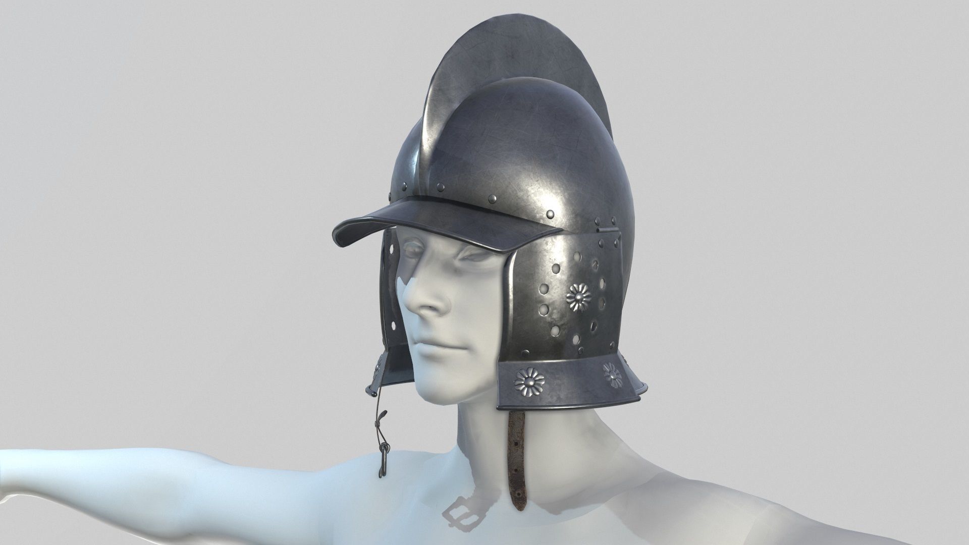 Conquistador Morion Helmet01 Low-poly 3D model_12