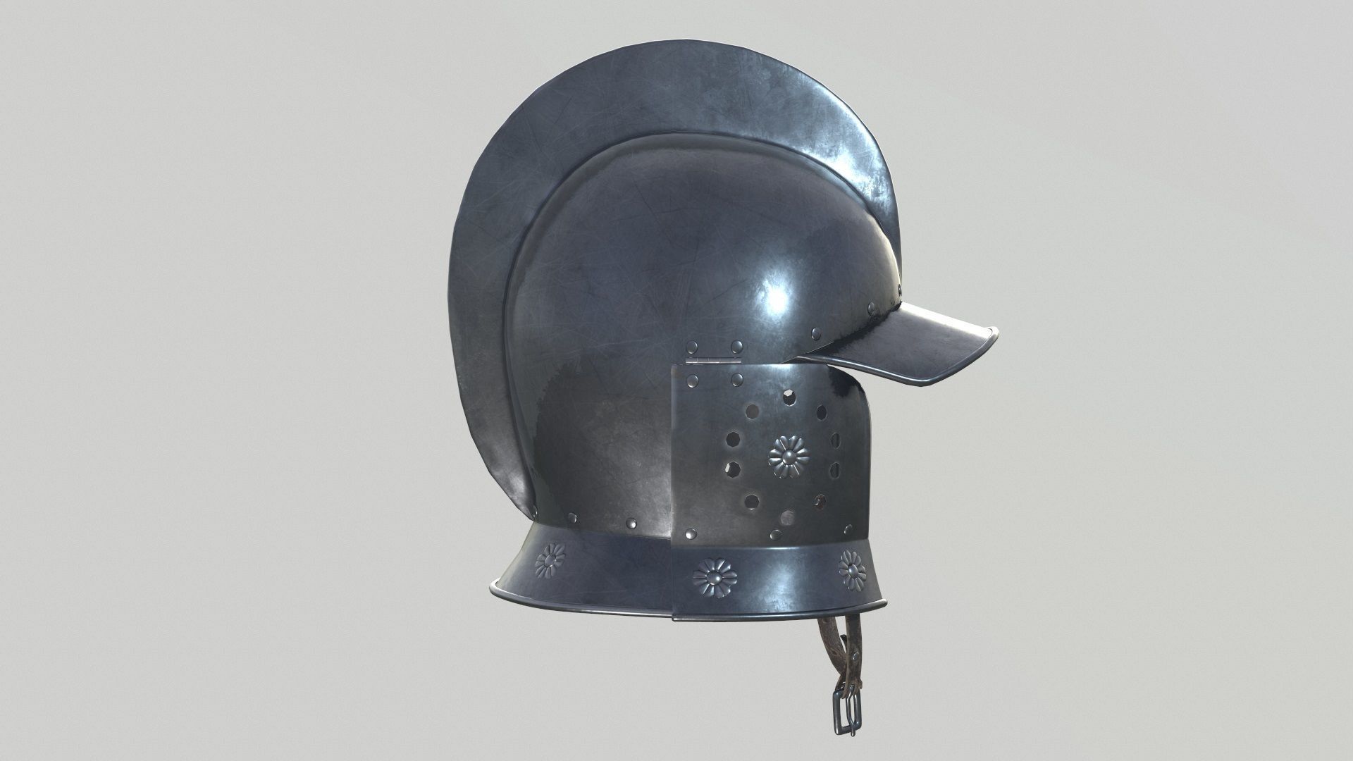 Conquistador Morion Helmet01 Low-poly 3D model_4