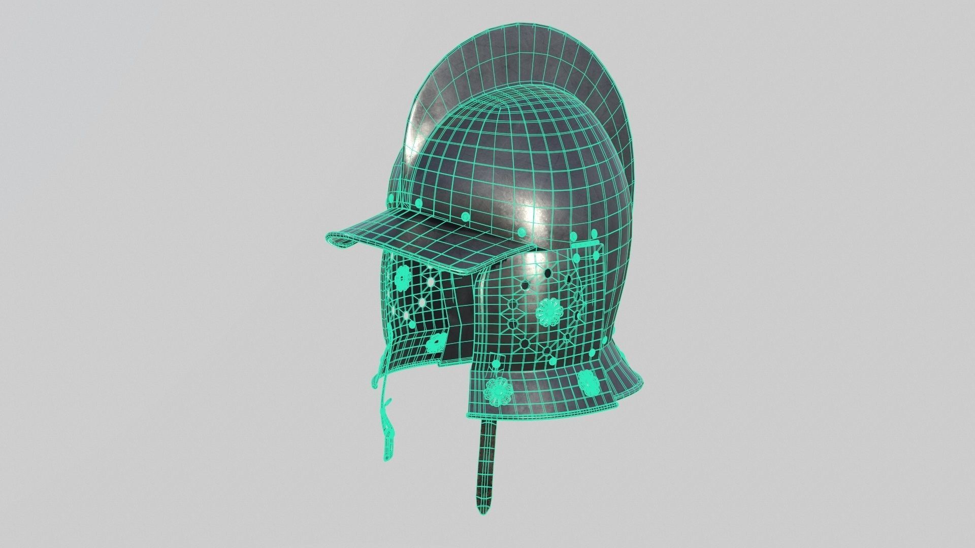 Conquistador Morion Helmet01 Low-poly 3D model_14