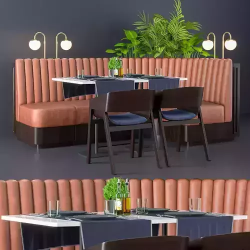 Restaurant seat L type 3D model