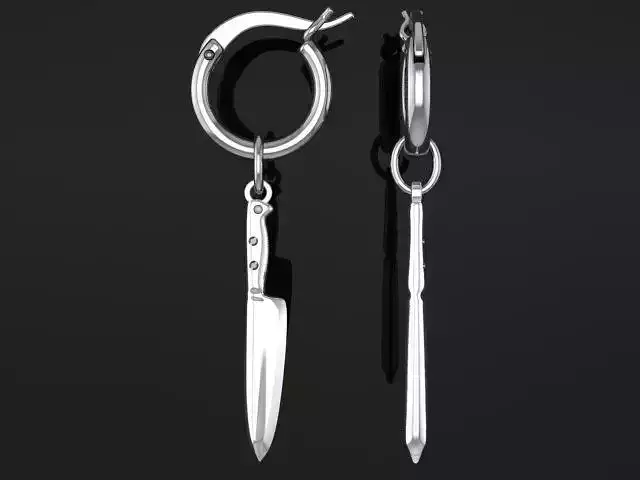 Knife Earring  3D print or cnc model