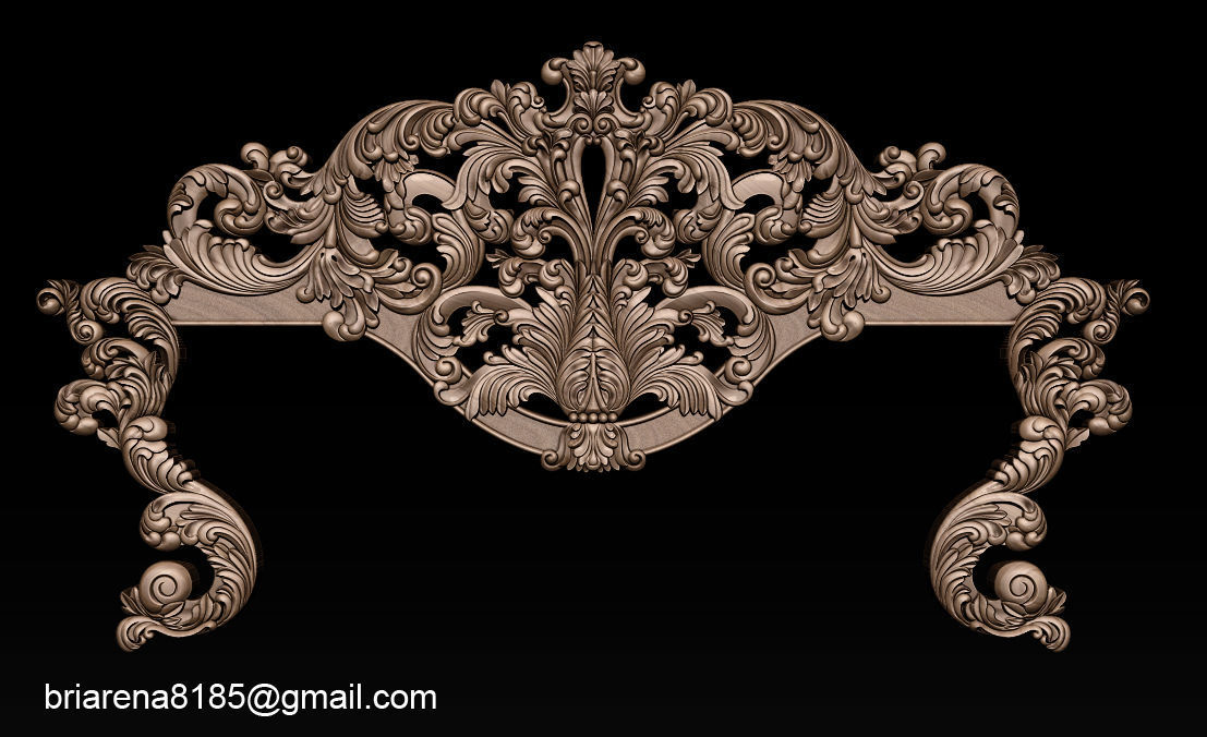 Classic Bed  3D relief models 3D print model_4
