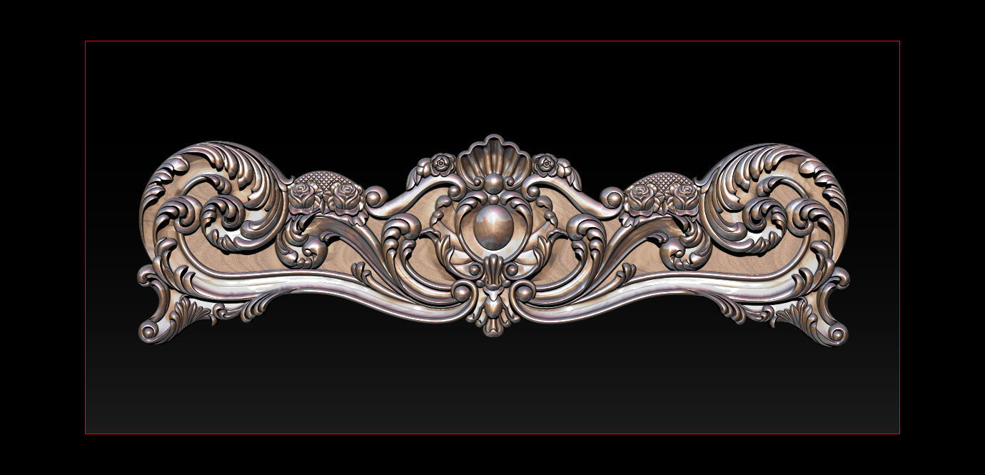 Classic Bed  3D relief models 3D print model_21