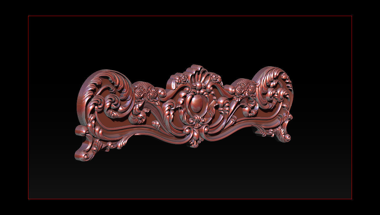 Classic Bed  3D relief models 3D print model_36