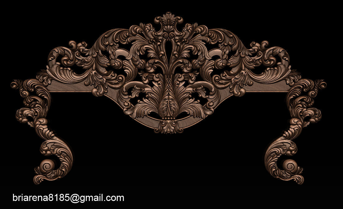 Classic Bed  3D relief models 3D print model_9