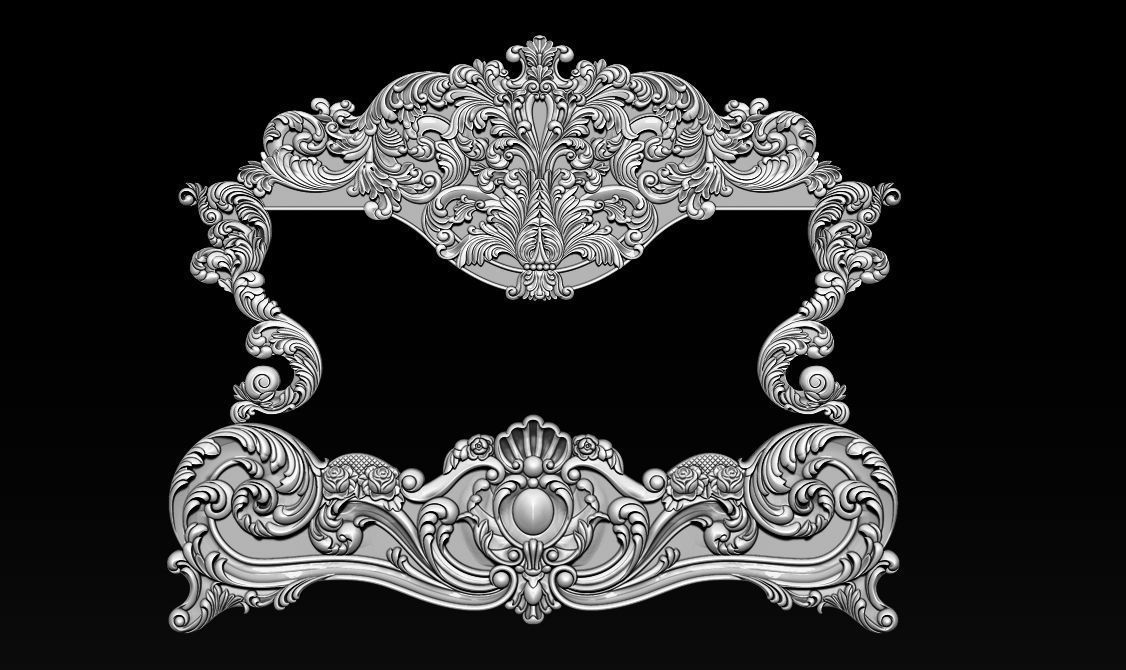 Classic Bed  3D relief models 3D print model_40