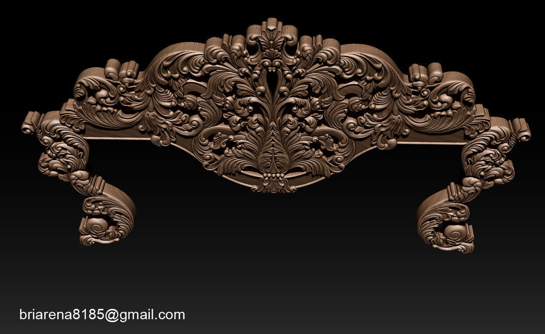 Classic Bed  3D relief models 3D print model_15